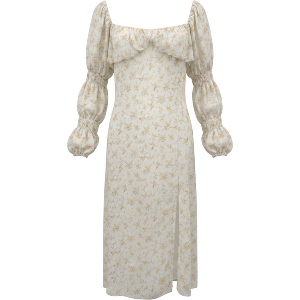 PrettyLittleThing Floral Midi Dress Womens 16 Flowy Smocked Cottagecore Fairy